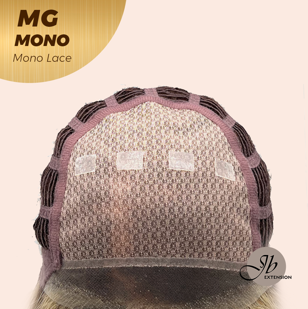 JBEXTENSION MG MONO Monofilament Handmade Wig 6X5 Full Monofilament Hand Tied Top Wig 12 Inches Dark Blonde Mono Lace Wig With Anti-slip Silicone Strips Glueless Wig MG MONO【BENDY EAR TABS】