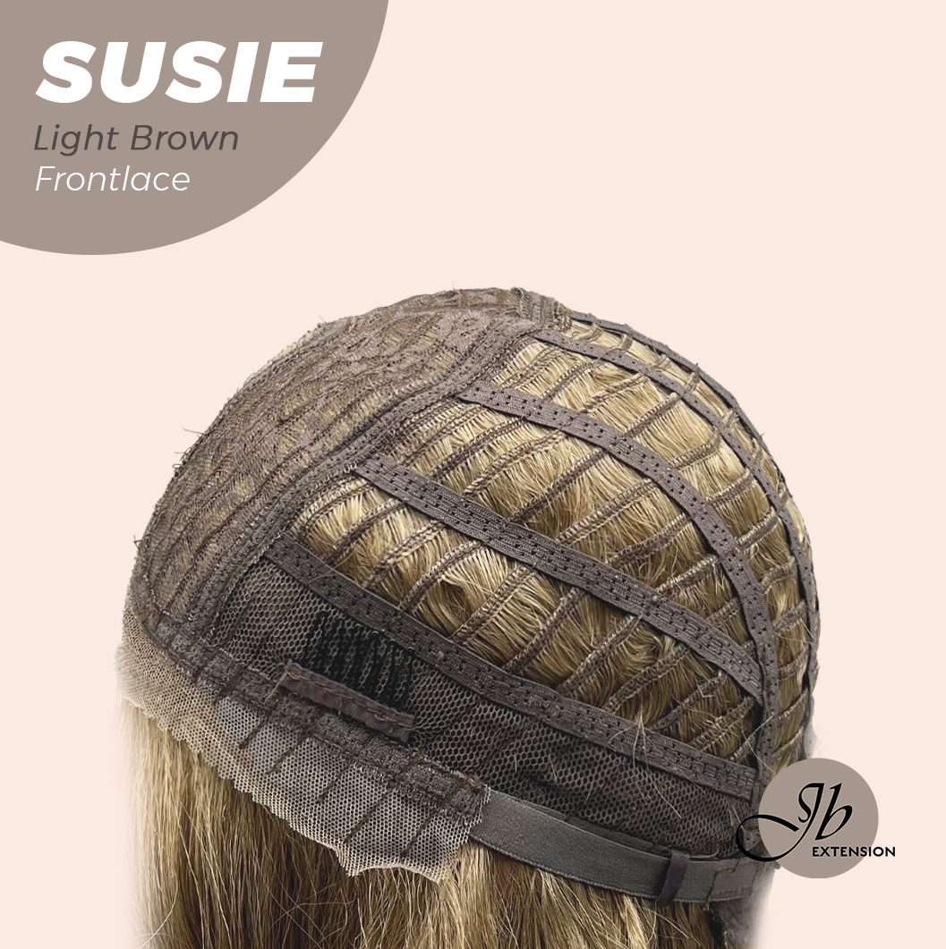 JBEXTENSION 16 Inches Light Brown Women Pre-Cut Frontlace Glueless Wig SUSIE LIGHT BROWN