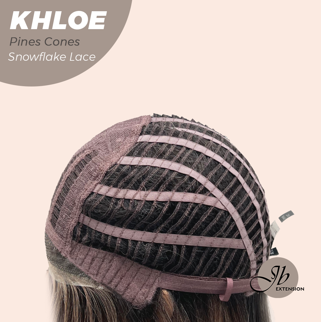 JBEXTENSION 12 Inches Bob Cut Pine Cones Pre-Cut Snowflake Lace Frontlace Glueless Wig KHLOE PINE CONES【PERMATEASE】【BENDY EAR TABS】