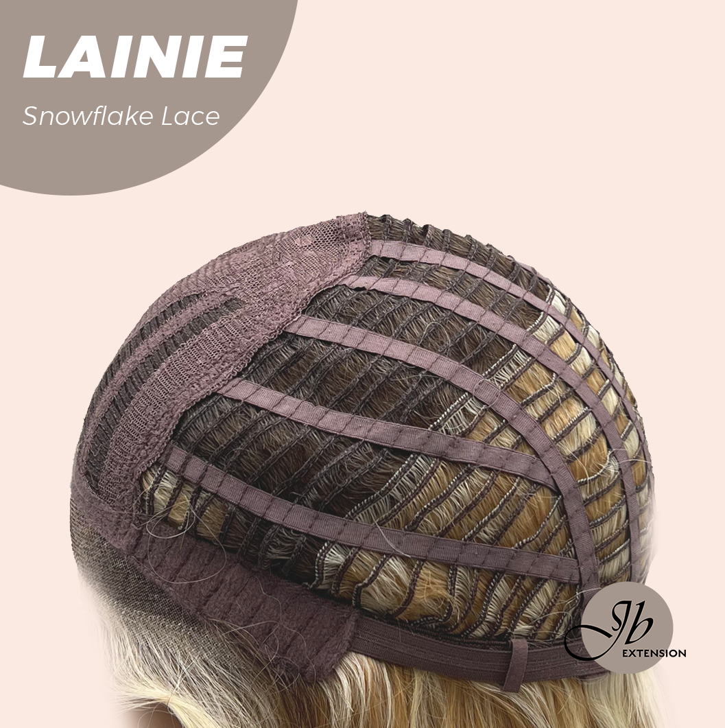JBEXTENSION 16 Inches Blonde Pre-Cut Snowflake Lace Frontlace Glueless Wig LAINIE【PERMATEASE】【BENDY EAR TABS】