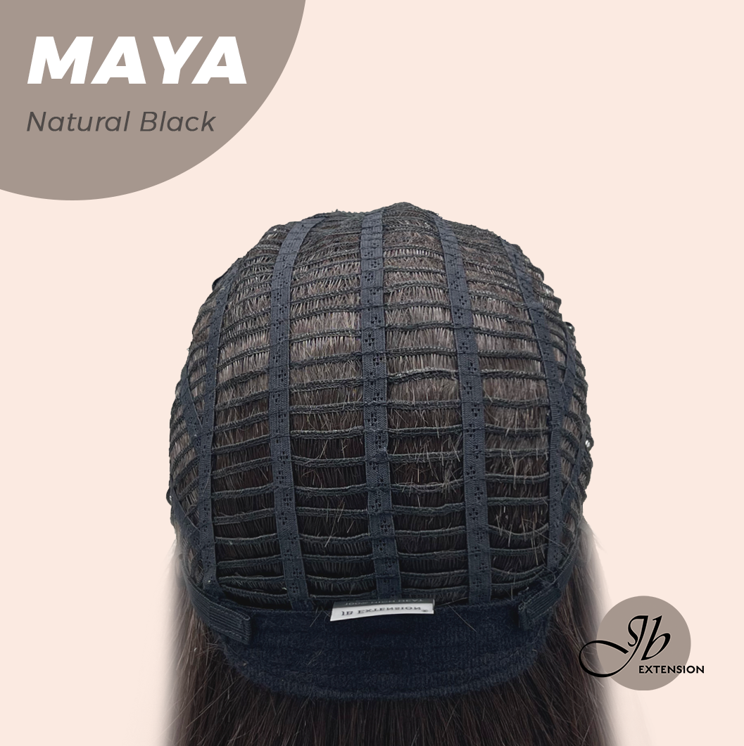 JBEXTENSION 22 Inches Natural Black Women Fashion Full Machine Wig MAYA NATURAL BLACK【PLUS PERMATEASE】【BENDY EAR TABS】