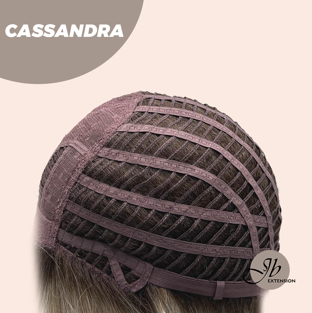 JBEXTENSION 18 Inches Ash Blonde White Wig with Bangs Women Fashion Full Machine Wig CASSANDRA【PLUS PERMATEASE】【BENDY EAR TABS】