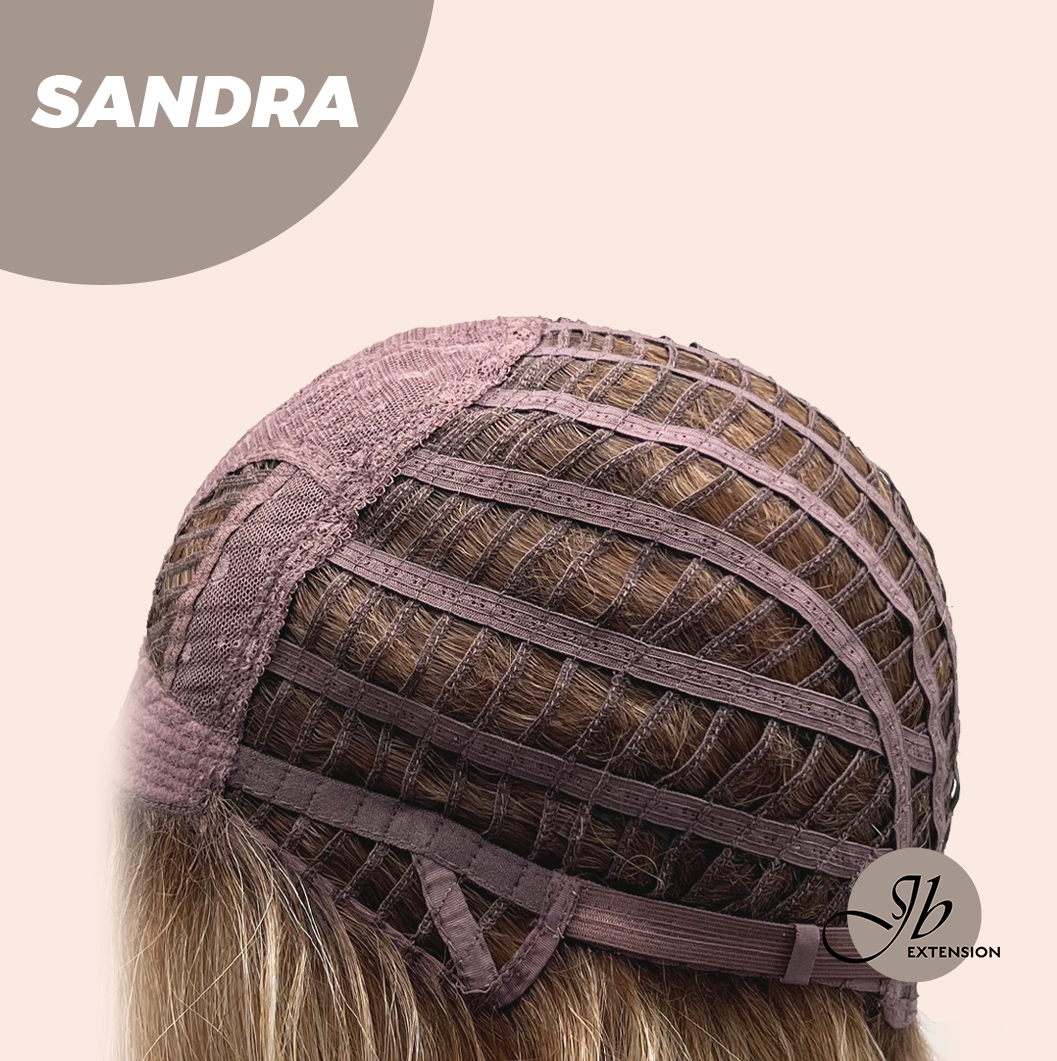 JBEXTENSION 17 Inches Peach Blonde Curly Women Fashion Full Machine Wig SANDRA【PLUS PERMATEASE】【BENDY EAR TABS】