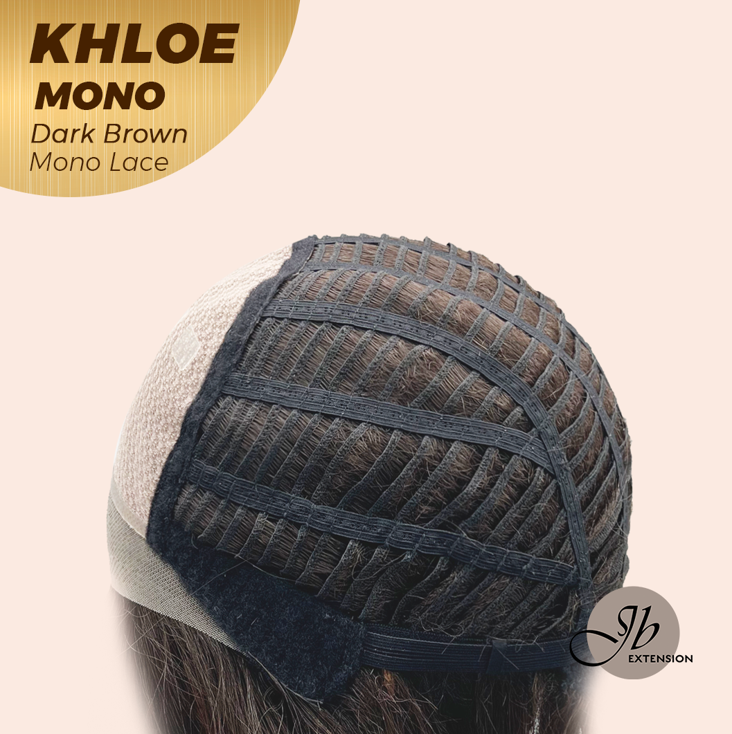 JBEXTENSION KHLOE MONO DARK BROWN Monofilament Handmade Wig 6X5 Full Monofilament Hand Tied Top Wig 12 Inches Bob Cut Dark Brown Mono Lace Handmade Futura Fiber Wig With Anti-slip Silicone Strips Glueless Wig KHLOE MONO DARK BROWN【BENDY EAR TABS】