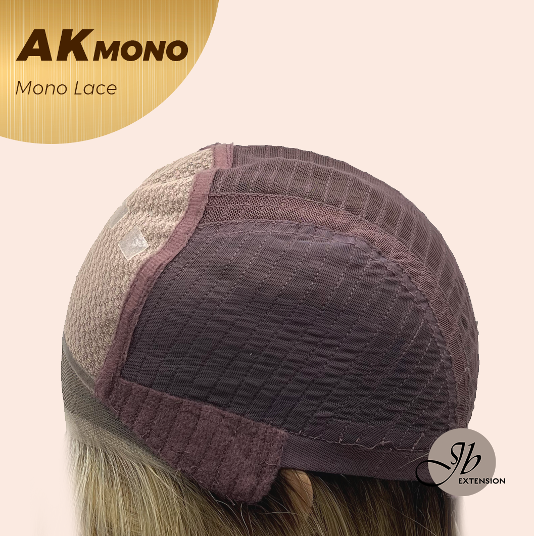 JBEXTENSION AK MONO Monofilament Handmade Wig 6X5 Full Monofilament Hand Tied Top Wig 13 Inches Blonde Mono Lace Wig With Anti-slip Silicone Strips Glueless Wig AK MONO【BENDY EAR TABS】
