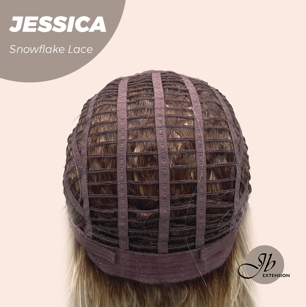 [PRE-ORDER] JBEXTENSION 16 Inches Mix Blonde Curly Pre-Cut Side Part Snowflake Lace Frontlace Glueless Wig JESSICA【BENDY EAR TABS】