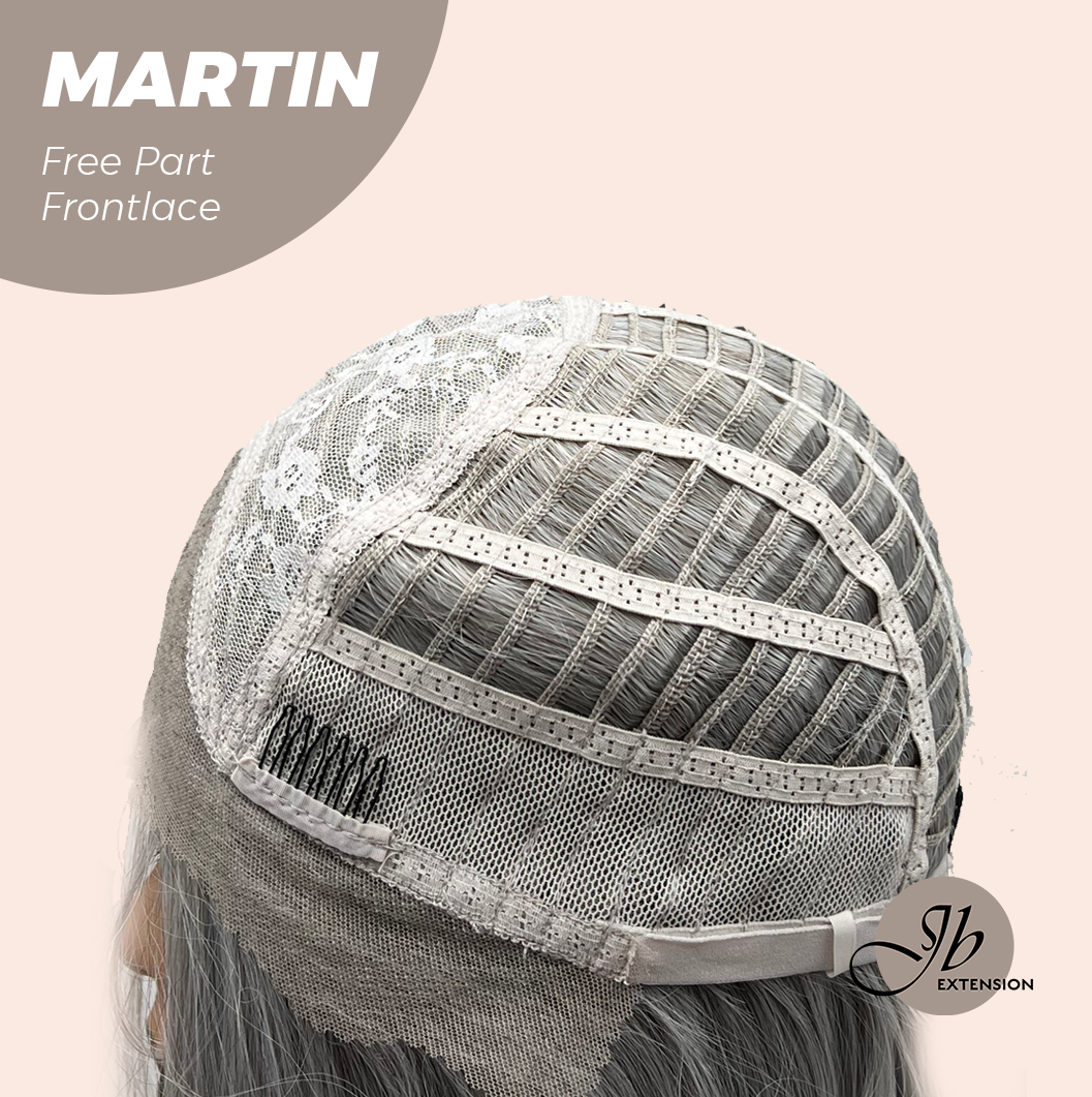 JBEXTENSION 12 Inches Bob Cut Grey 13X3 Lace Pre-Cut Free Part Frontlace Wig MARTIN