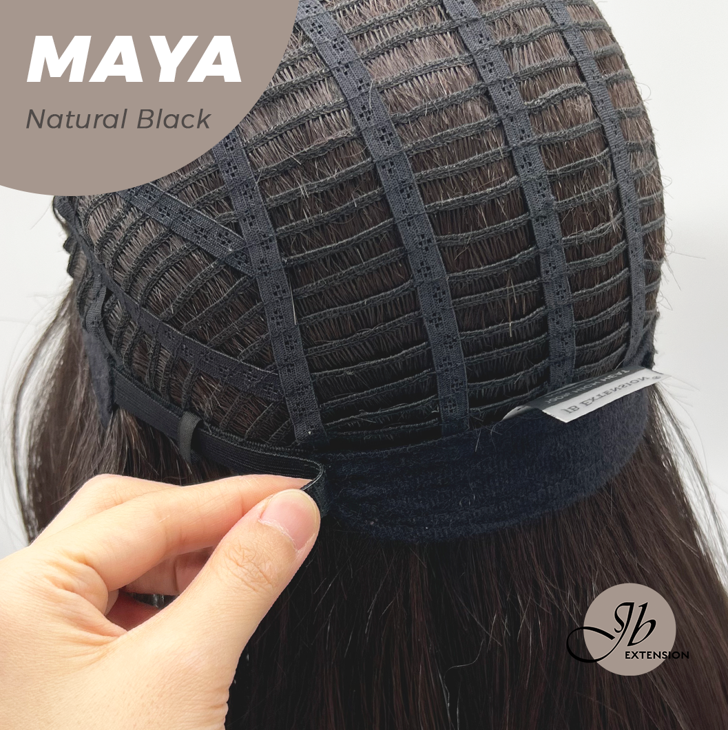 JBEXTENSION 22 Inches Natural Black Women Fashion Full Machine Wig MAYA NATURAL BLACK【PLUS PERMATEASE】【BENDY EAR TABS】