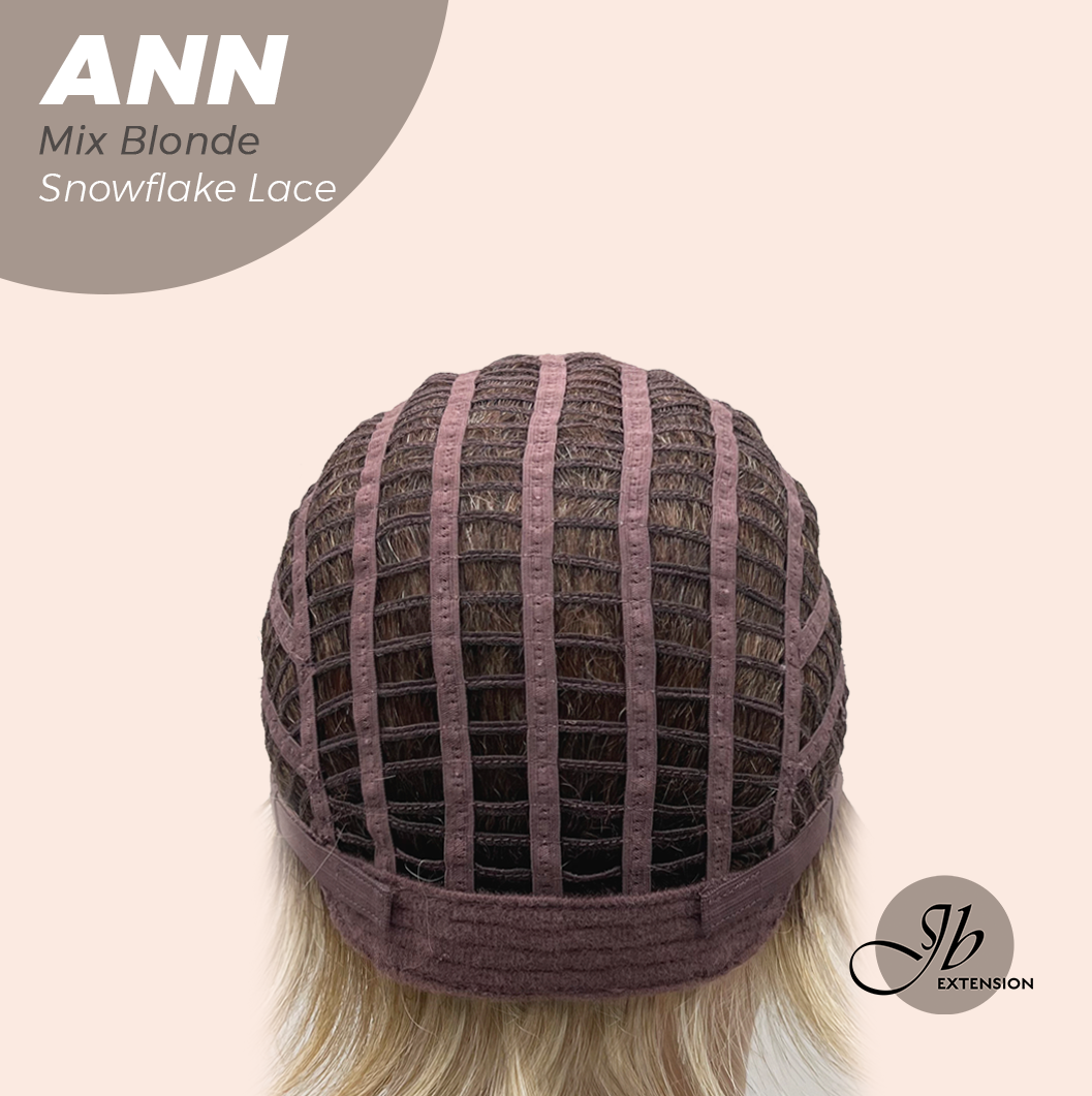 JBEXTENSION 10 Inches Mix Blonde Pre-Cut Side Part Snowflake Lace Frontlace Glueless Wig ANN MIX BLONDE【BENDY EAR TABS】