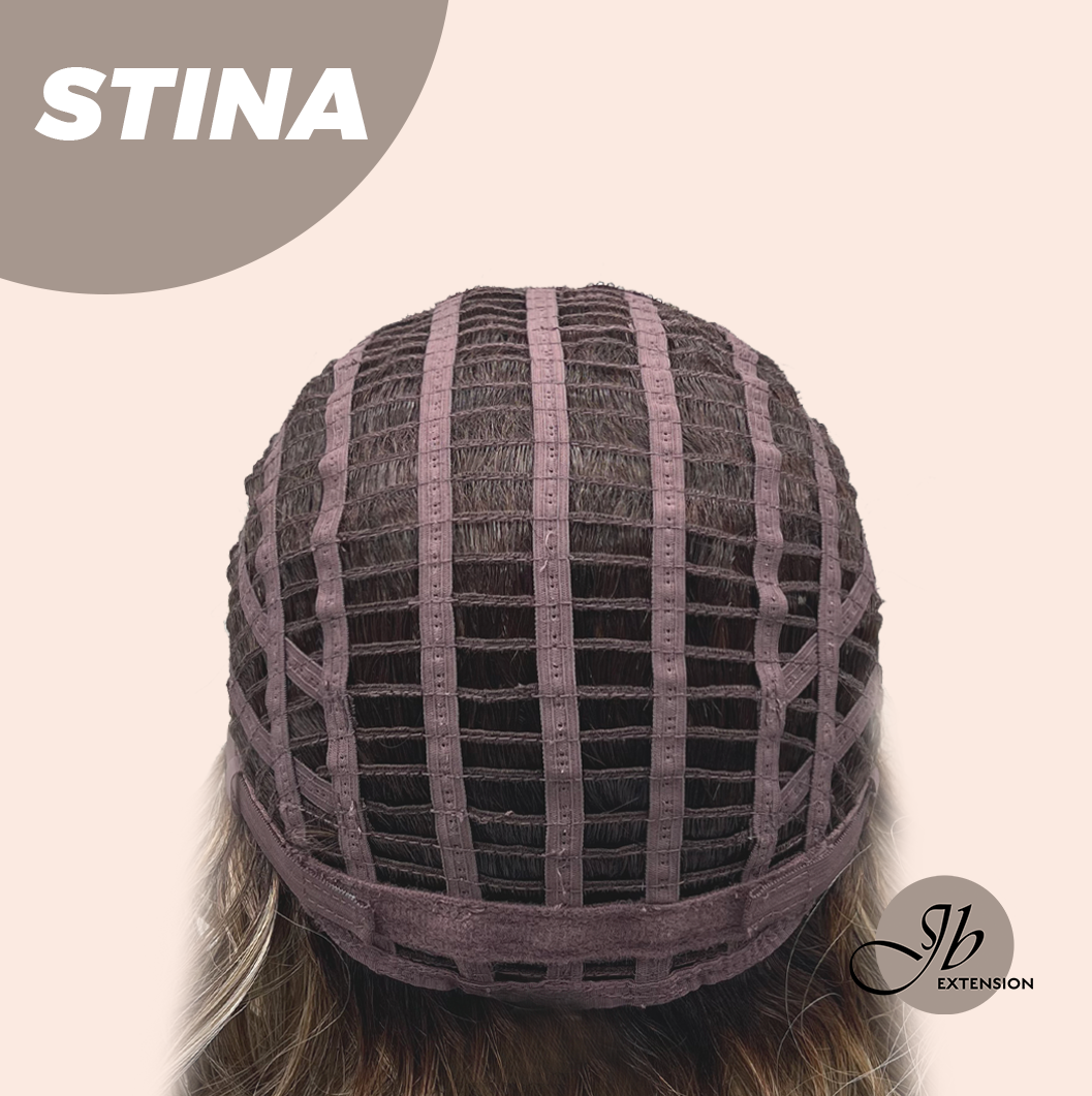 JBEXTENSION 14 Inches Wave Ash Caramel Blonde Women Fashion Full Machine Wig STINA【PLUS PERMATEASE】【BENDY EAR TABS】