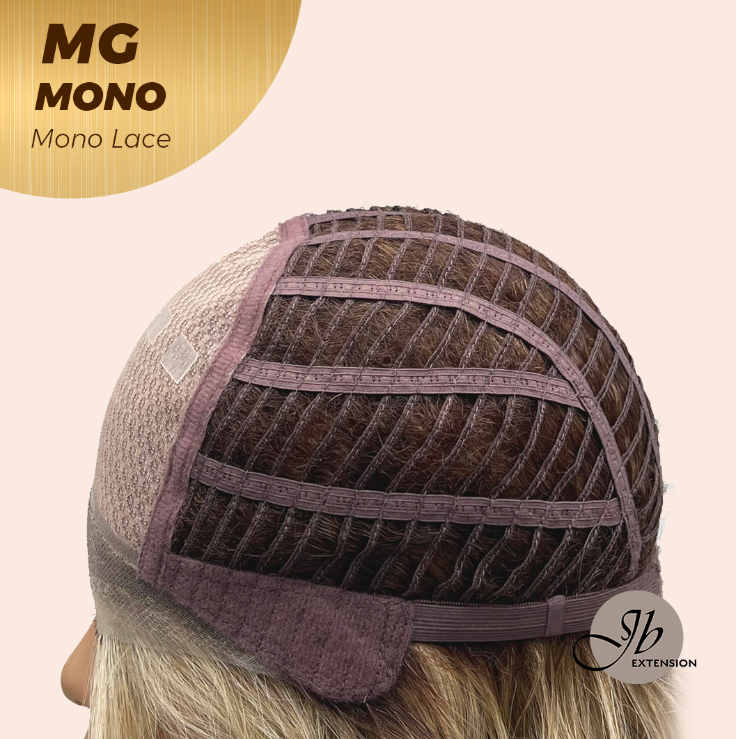 JBEXTENSION MG MONO Monofilament Handmade Wig 6X5 Full Monofilament Hand Tied Top Wig 12 Inches Dark Blonde Mono Lace Wig With Anti-slip Silicone Strips Glueless Wig MG MONO【BENDY EAR TABS】