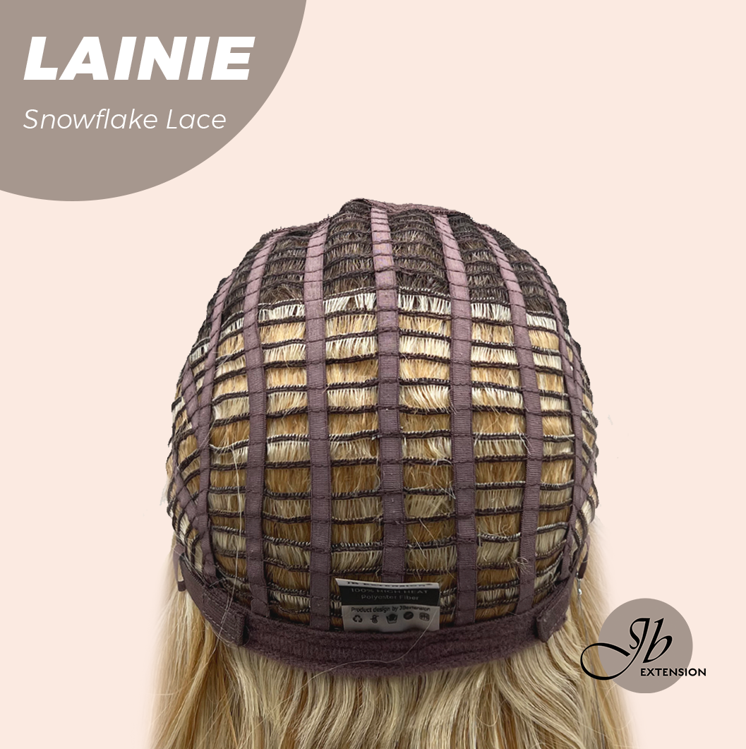 JBEXTENSION 16 Inches Blonde Pre-Cut Snowflake Lace Frontlace Glueless Wig LAINIE【PERMATEASE】【BENDY EAR TABS】