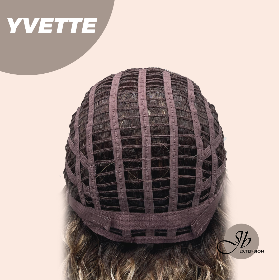 JBEXTENSION 14 Inches Extra Curly Blonde with Brown Highlight Wig Women Fashion Full Machine Wig YVETTE【PLUS PERMATEASE】【BENDY EAR TABS】