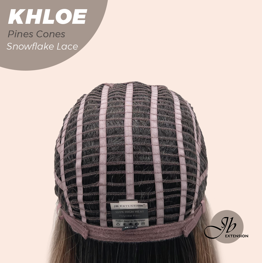 JBEXTENSION 12 Inches Bob Cut Pine Cones Pre-Cut Snowflake Lace Frontlace Glueless Wig KHLOE PINE CONES【PERMATEASE】【BENDY EAR TABS】