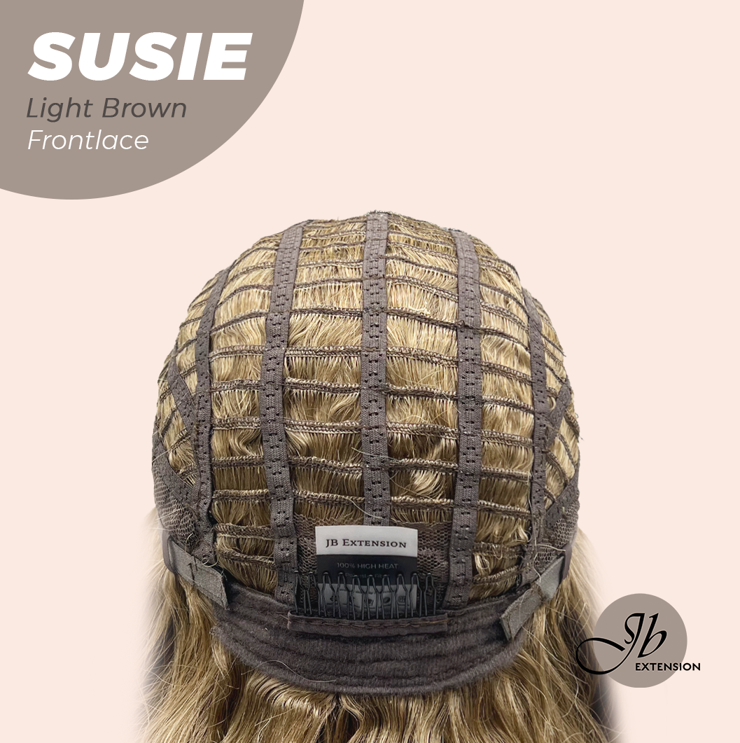 JBEXTENSION 16 Inches Light Brown Women Pre-Cut Frontlace Glueless Wig SUSIE LIGHT BROWN