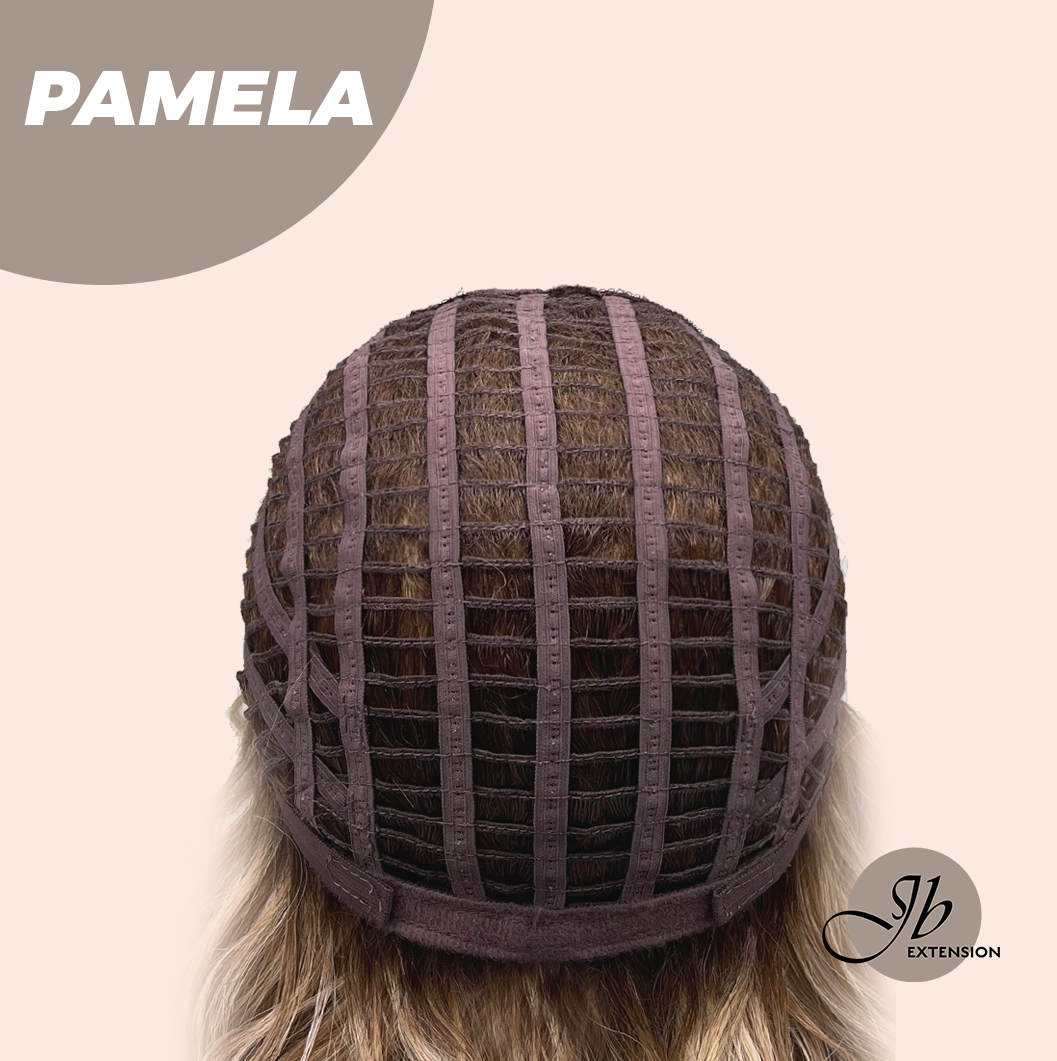 JBEXTENSION 14 Inches Ash Strawberry Blonde Women Fashion Full Machine Wig PAMELA【PLUS PERMATEASE】【BENDY EAR TABS】