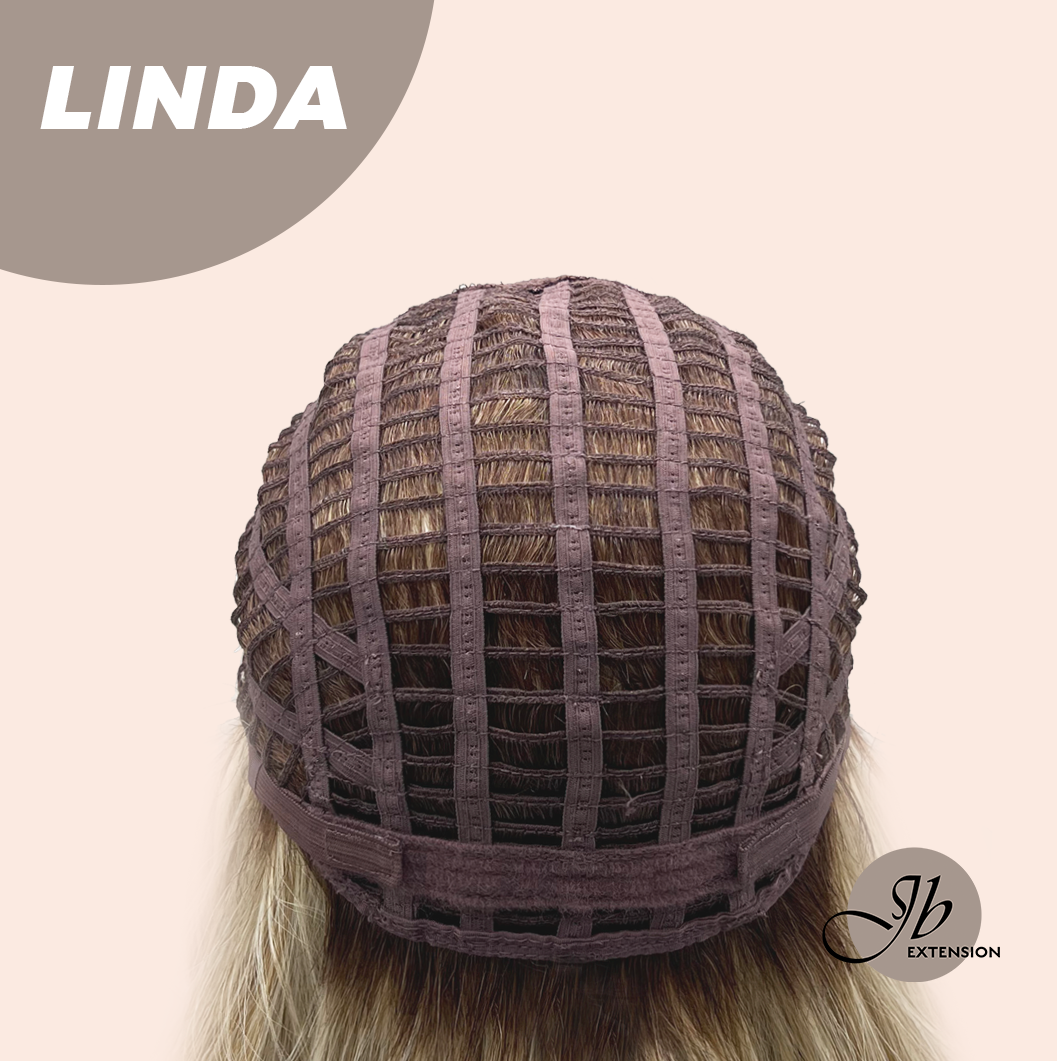 JBEXTENSION 18 Inches Blonde Women Fashion Full Machine Wig LINDA【PLUS PERMATEASE】【BENDY EAR TABS】