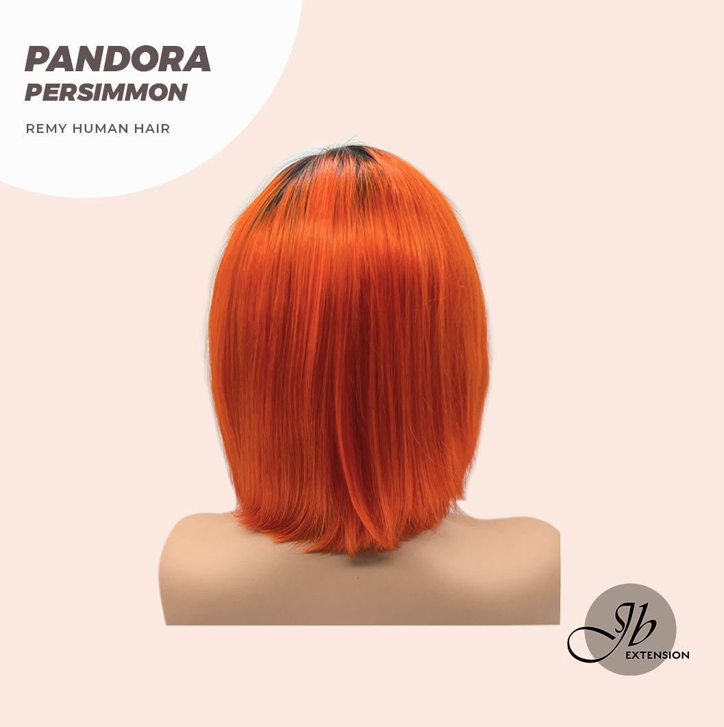 JBEXTENSION 12 Inches Bob Cut Frontlace Real Huaman Hair Crazy Color Wig PANDORA-PERSIMMON