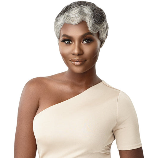 Outre 100% Human Hair Full Cap Wig Gray Glamour - HH-MARINETTE