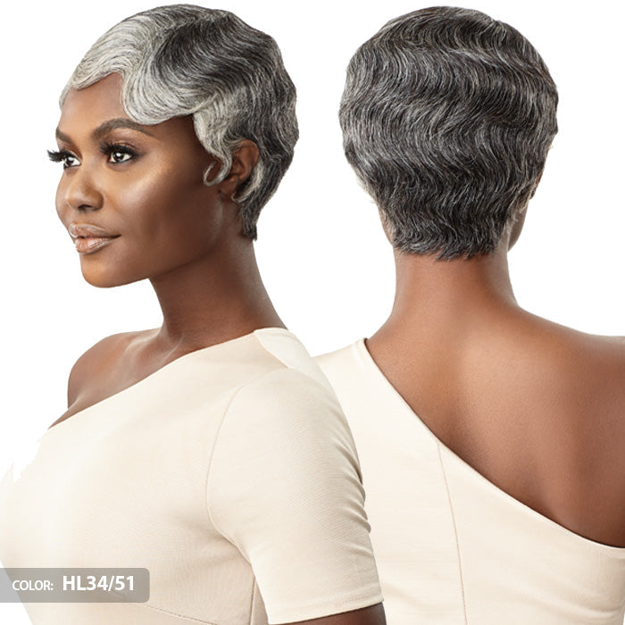 Outre 100% Human Hair Full Cap Wig Gray Glamour - HH-MARINETTE