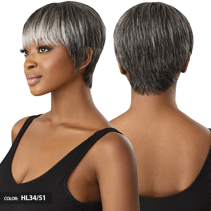 Outre Fab & Fly 100% Human Hair Gray Glamour Full Wig - HH-ZAIDA