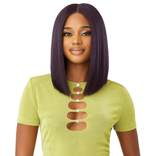 Outre Glueless 6x5 Pre-Cut Lace Closure Wig - HHB-YAKI STRAIGHT BOB 14" - 100% Human Hair Blend