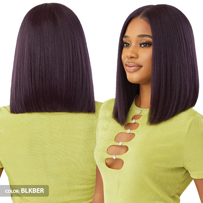 Outre Glueless 6x5 Pre-Cut Lace Closure Wig - HHB-YAKI STRAIGHT BOB 14" - 100% Human Hair Blend