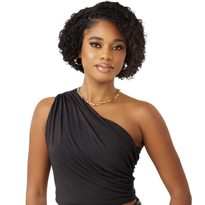 Outre My Tresses Black Label Glueless 100% Unprocessed Human Hair 13x4 HD Lace Front Wig - HH-VIRGIN DEEP BOB 8"