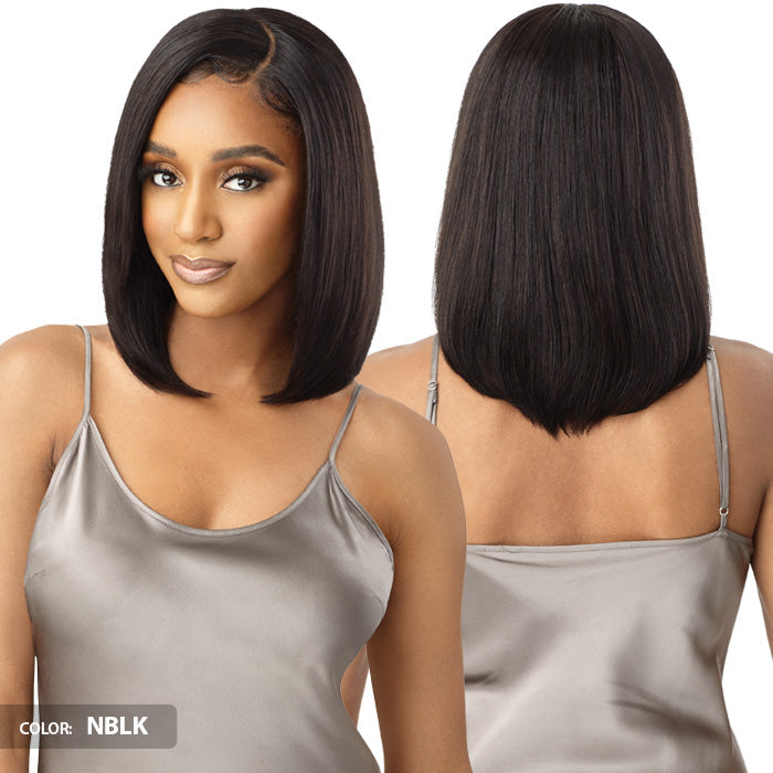 Outre My Tresses Black Label 100% Unprocessed Human Hair Glueless 13x4 HD Lace Front Wig - HH-VIRGIN STRAIGHT 14"