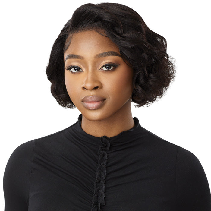 Outre My Tresses Black Label Premium 100% Unprocessed Human Hair HD 13x4 Lace Front Wig - HH-VIRGIN WAVY BOB 10"
