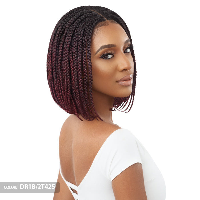 Outre Pre Braided 4X4 HD Lace Front Wig - BOX BRAID BOB 12"