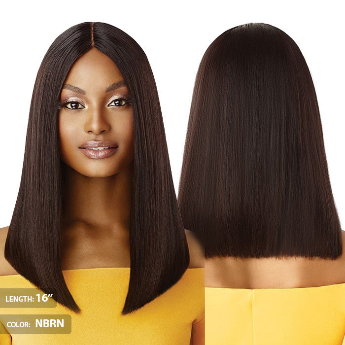 Outre 100% Unprocessed Human Hair Lace Part Daily Wig - STRAIGHT BLUNT CUT BOB 12"/16"
