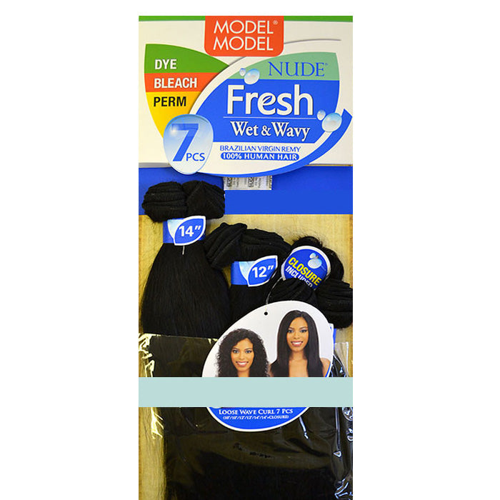 Model Model Nude Fresh Wet & Wavy 100% Human Hair Brazilian Virgin Remy Weave - DEEP WAVE 7 Pcs