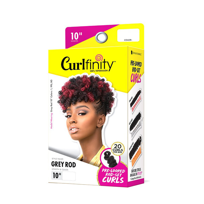 Sensationnel Curlfinity Pre-Loop Rod-Set Curls Bulk Braid - GREY ROD 10/20"