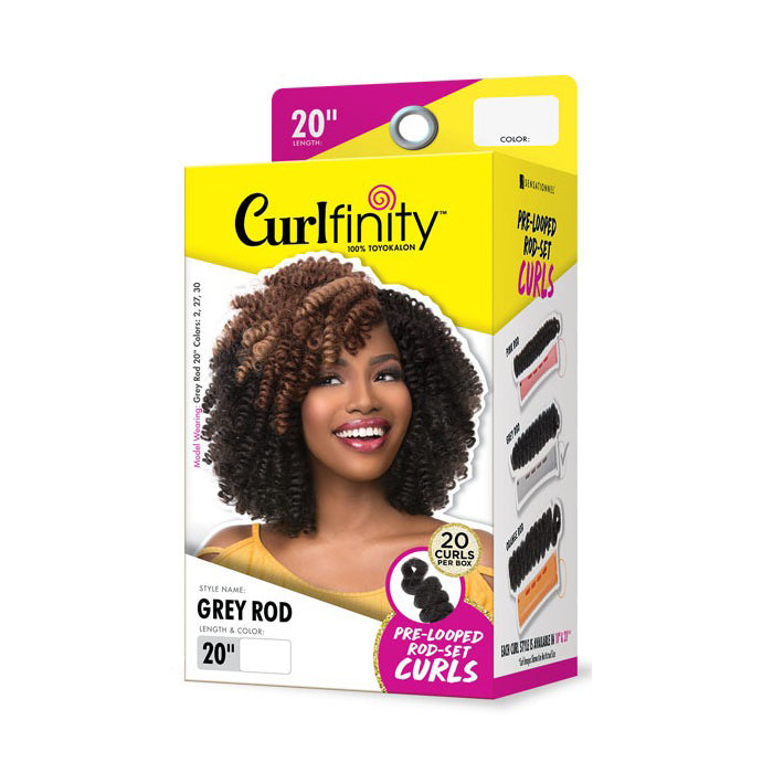 Sensationnel Curlfinity Pre-Loop Rod-Set Curls Bulk Braid - GREY ROD 10/20"