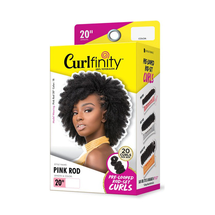 Sensationnel Curlfinity Pre-Loop Rod-Set Curls Bulk Braid - PINK ROD 10/20"