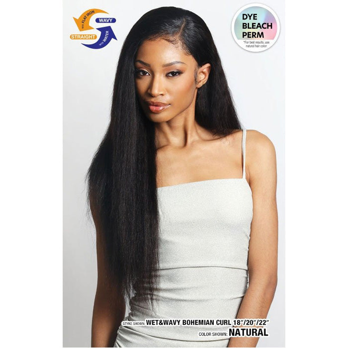 Shake N Go Glossy 100% Virgin Remy Hair HD 4x4 Hand-Tied Lace Closure - BOHEMIAN CURL 12 - Wet & Wavy