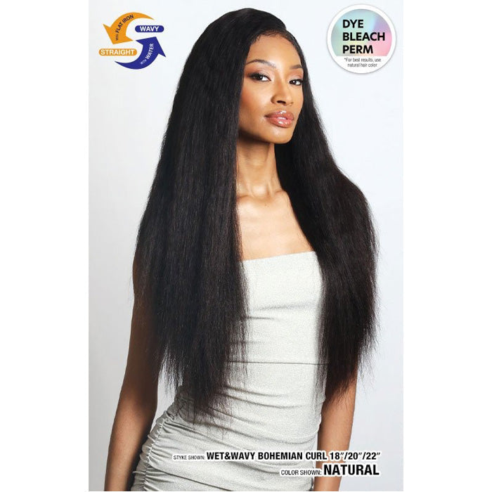 Shake N Go Glossy 100% Virgin Remy Hair HD 4x4 Hand-Tied Lace Closure - BOHEMIAN CURL 12 - Wet & Wavy