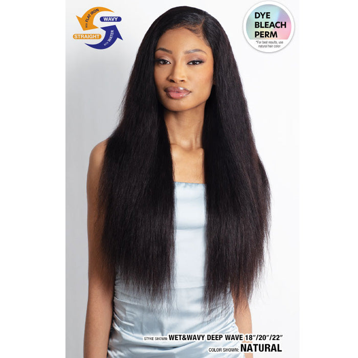 Shake N Go Glossy 100% Virgin Remy Hair HD 4x4 Hand-Tied Lace Closure - DEEP WAVE 12 - Wet & Wavy