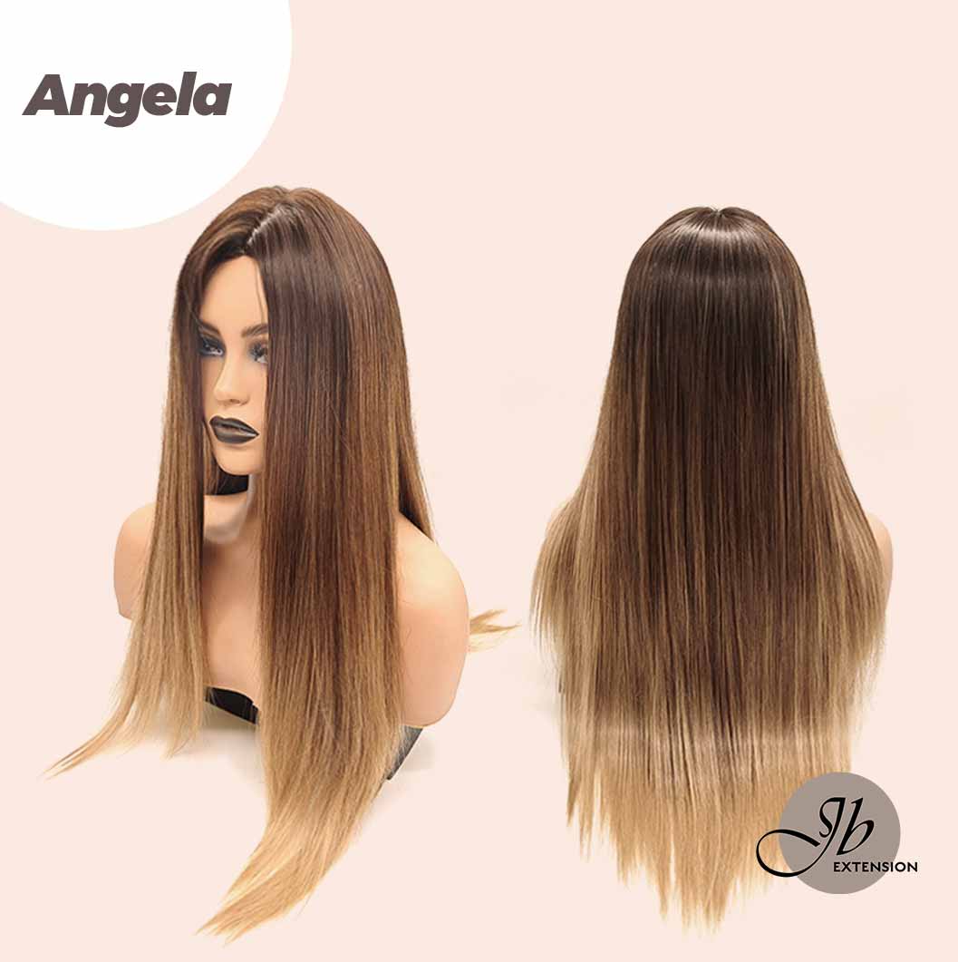 JBEXTENSION 28 Inches Nature Straight Mix Blonde Ombre Wig ANGELA