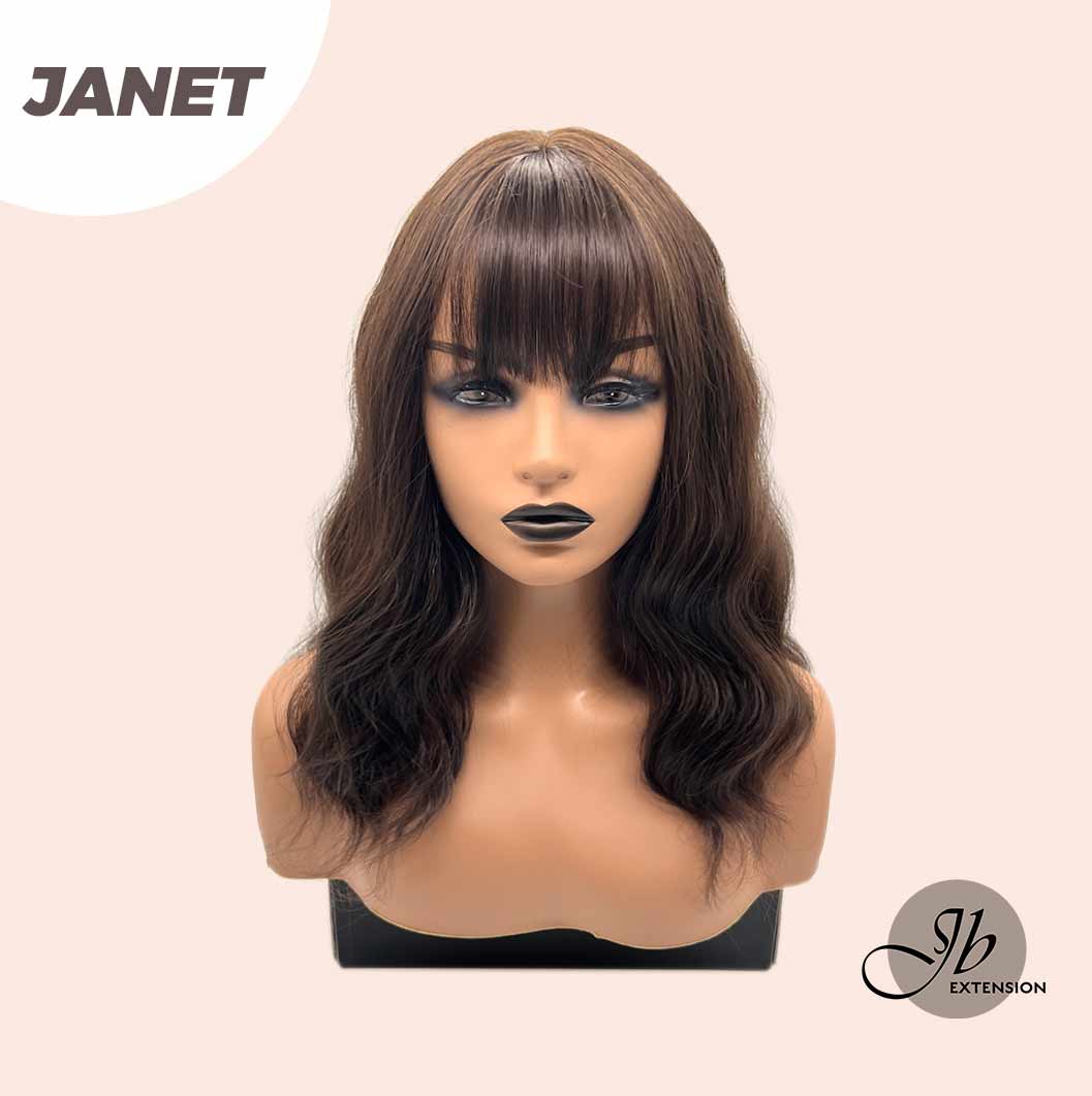 JBEXTENSION 14 Inches Short Body Wave Natural Brown Wig JANET