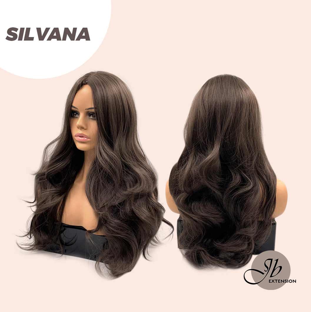 JBEXTENSION 25 Inches Curly Natural Brown Wig Without Bangs SILVANA