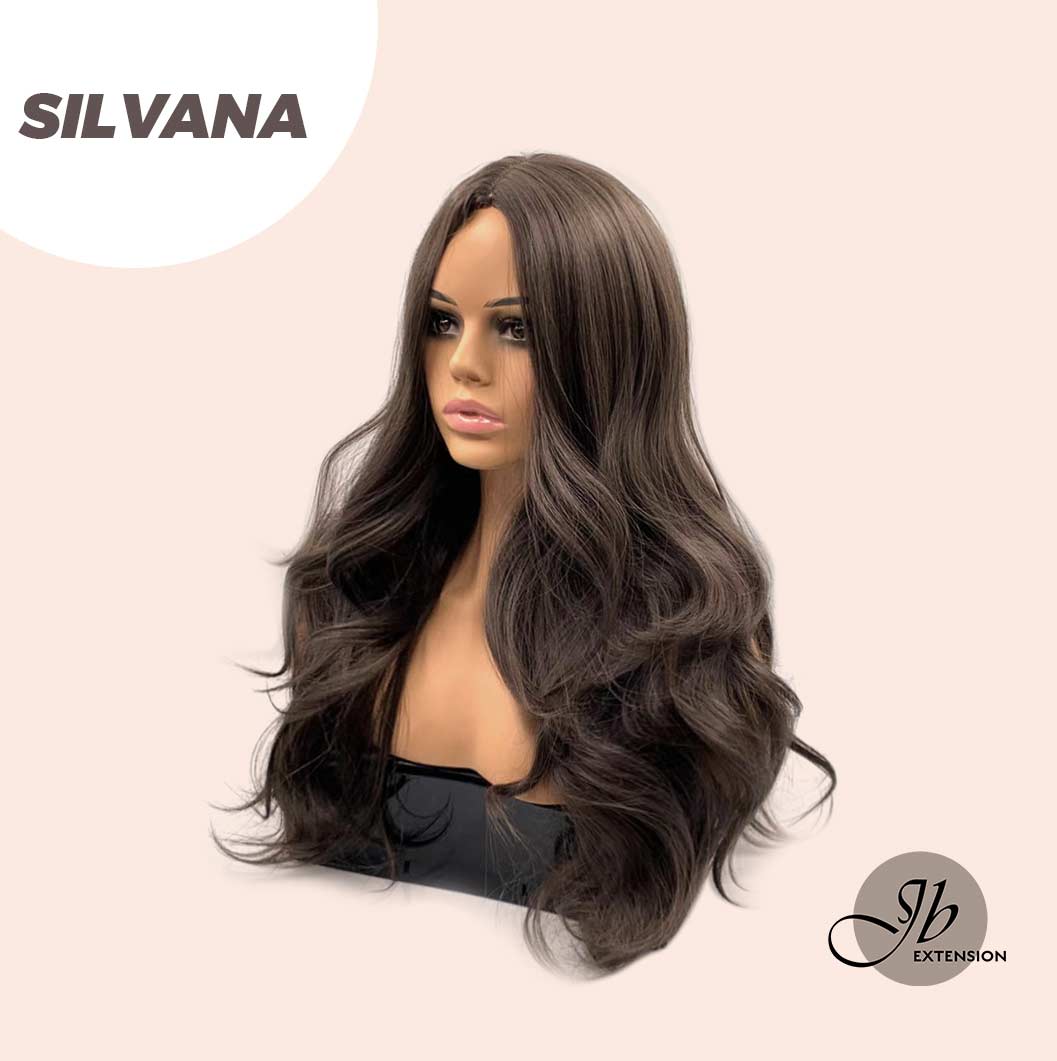 JBEXTENSION 25 Inches Curly Natural Brown Wig Without Bangs SILVANA