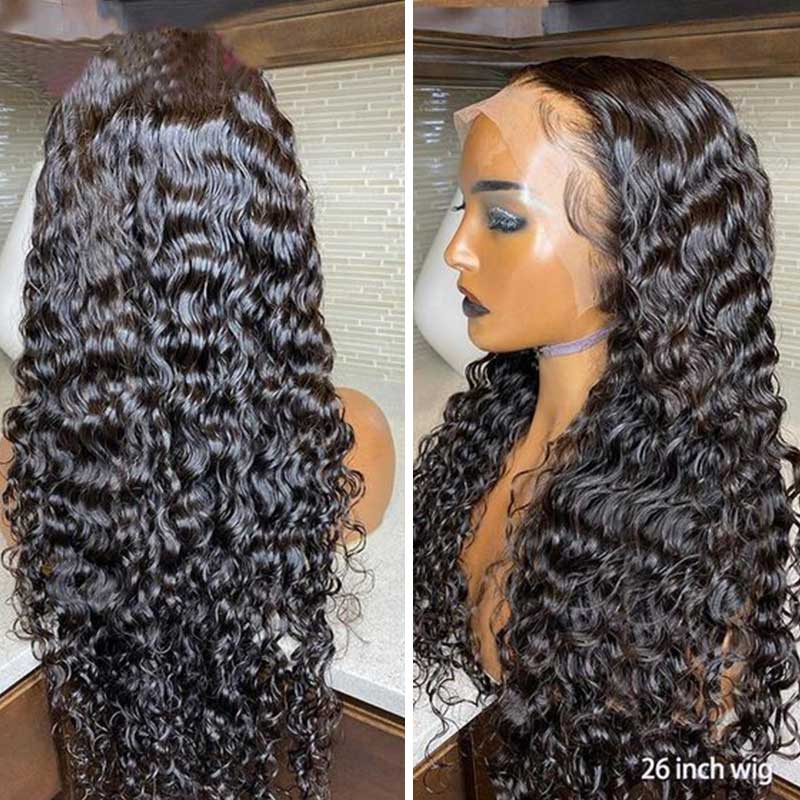 13x4 HD Lace Frontal Wig 100% Human Hair Wigs With Invisible Bleached Small Knots Hermosa Affordable Long Hair 180%