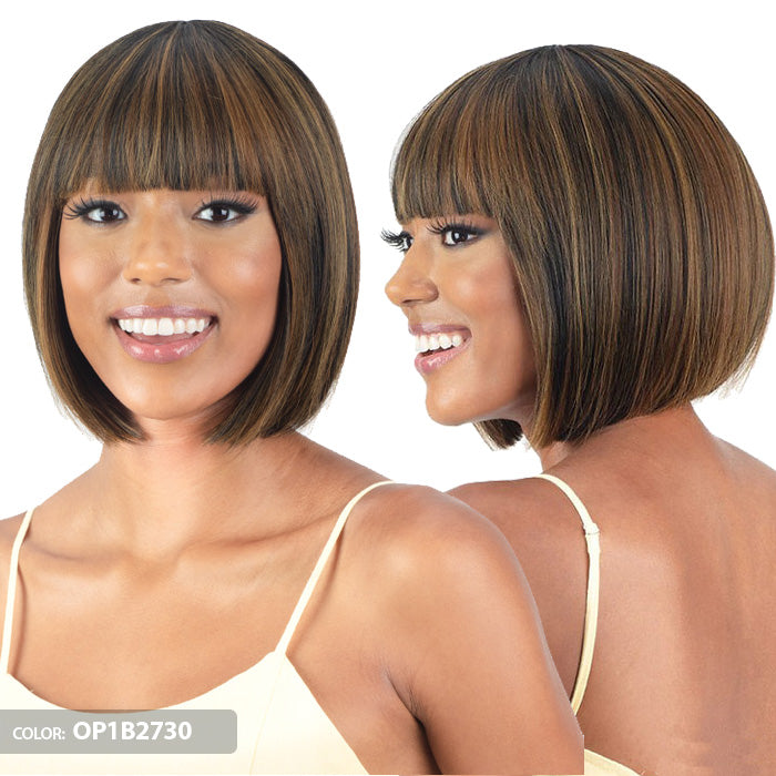 Mayde Mocha Human Hair Blend Wig - PEACH