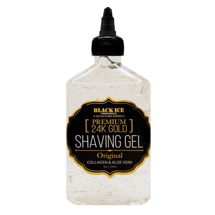 Black Ice Premium 24K Gold Shaving Gel Collagen n Aloe Vera 8oz