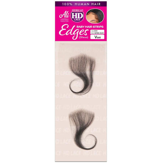 Ali 100% Human Hair HD Lace Baby Hair Strips Edges (2 pieces) - V-SHAPE