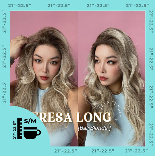 JBEXTENSION 22 Inches Long Bali Blonde Pre-Cut Snowflake Lace Frontlace Glueless Wig TERESA LONG BALI BLONDE【PERMATEASE】【BENDY EAR TABS】