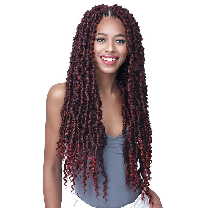 Bobbi Boss Pre-Looped Crochet Braids Nu Locs Braid Distressed - BUTTERFLY CURLY TIPS 24" 2X
