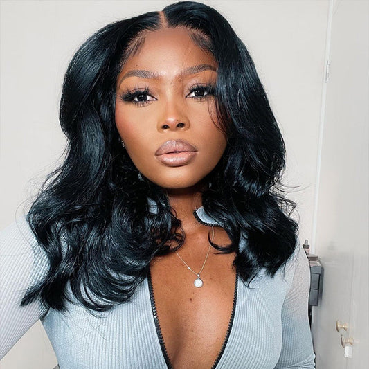 14 Inch Body Wave Short bob Wigs 5x5 Lace Closure Wigs Human Hair 100% Real Human Hair Wig